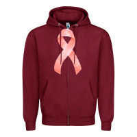 Burgundy uterine or endometrial cancer ribbon Zipper Hoodie - FaDigitalArtStudio