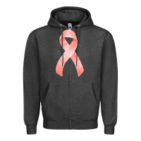 Charcoal Heather uterine or endometrial cancer ribbon Zipper Hoodie - FaDigitalArtStudio