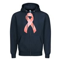Navy uterine or endometrial cancer ribbon Zipper Hoodie - FaDigitalArtStudio