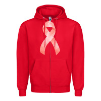 Red uterine or endometrial cancer ribbon Zipper Hoodie - FaDigitalArtStudio