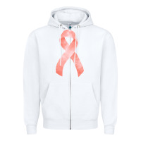 White uterine or endometrial cancer ribbon Zipper Hoodie - FaDigitalArtStudio