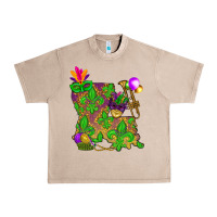 French Oak Louisiana map Mardi Gras Urban Heavy Tee - NancyCooperArtShop