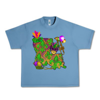 Pebble Blue Louisiana map Mardi Gras Urban Heavy Tee - NancyCooperArtShop