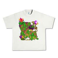 Pistachio Louisiana map Mardi Gras Urban Heavy Tee - NancyCooperArtShop