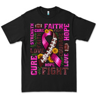 Black breast cancer american football ribbon love cure fight bbs Premium Tee - BundleAndBundleShop