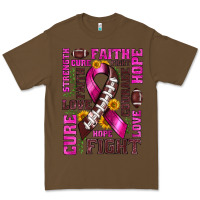 Cacao breast cancer american football ribbon love cure fight bbs Premium Tee - BundleAndBundleShop