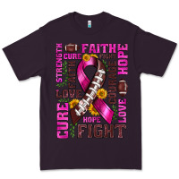 Plum breast cancer american football ribbon love cure fight bbs Premium Tee - BundleAndBundleShop