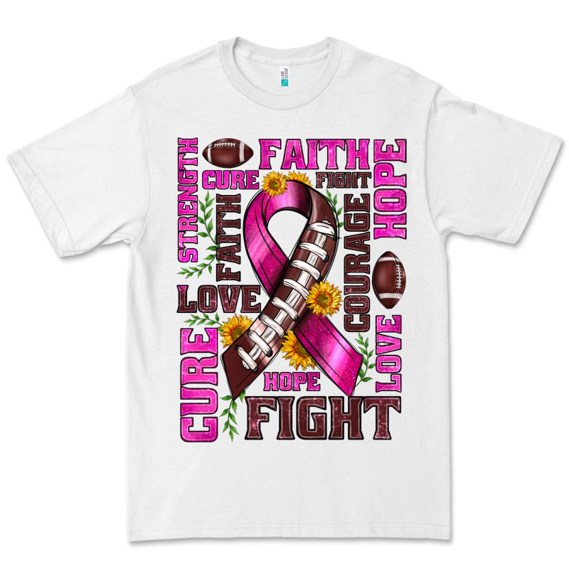 Breast Cancer American Football Ribbon Love Cure Fight Bbs Premium Tee by BundleAndBundleShop | Teevron