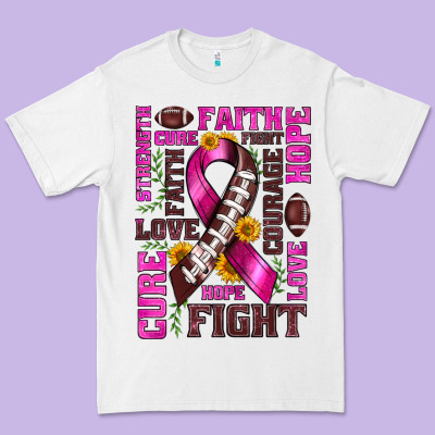 Breast Cancer American Football Ribbon Love Cure Fight Bbs Premium Tee Designed By Bundleandbundleshop