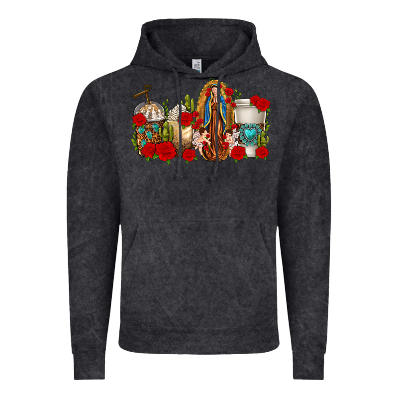 Lady Of Guadalupe Coffee Cups Vintage Hoodie by texasbilliewilder | Teevron