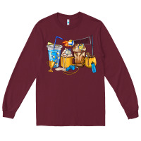 Burgundy Volleyball coffee cups Long Sleeve Tee - HowdyJamesFarm