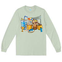 Matcha Volleyball coffee cups Long Sleeve Tee - HowdyJamesFarm