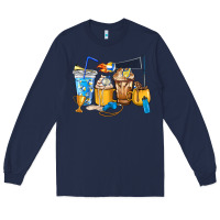 Navy Volleyball coffee cups Long Sleeve Tee - HowdyJamesFarm