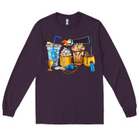 Plum Volleyball coffee cups Long Sleeve Tee - HowdyJamesFarm