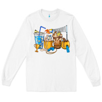 White Volleyball coffee cups Long Sleeve Tee - HowdyJamesFarm