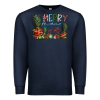 Navy Merry Christmas Premium Sweatshirt - CowhideDigitalArt