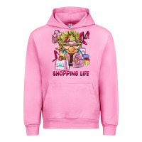 Fuchsia Pink shopping life  gnome Urban Hoodie - BarkalooDesign