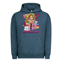Pigment Midnight Navy shopping life  gnome Urban Hoodie - BarkalooDesign