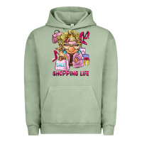 Pigment Oil Green shopping life  gnome Urban Hoodie - BarkalooDesign