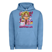 Pigment Pebble Blue shopping life  gnome Urban Hoodie - BarkalooDesign