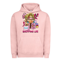 Pigment Salmon shopping life  gnome Urban Hoodie - BarkalooDesign