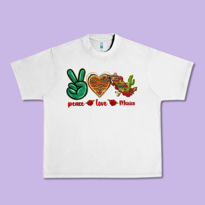 Peace Love Mexico Urban Heavy Tee Designed By Texasbilliewilder