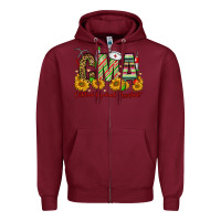 Burgundy christmas cma certified medical assistant Zipper Hoodie - FaDigitalArtStudio