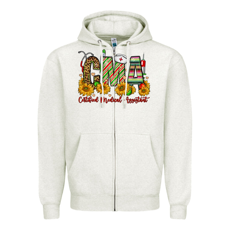 Christmas Cma Certified Medical Assistant Zipper Hoodie by FaDigitalArtStudio | Teevron