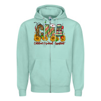 Seafoam christmas cma certified medical assistant Zipper Hoodie - FaDigitalArtStudio