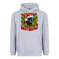 Heather Grey meowy christmas Heavyweight Hoodie - CowhideDigitalArt