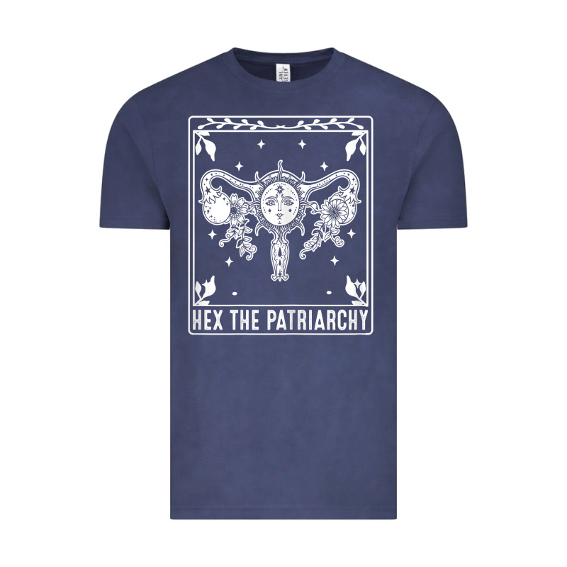 Womens Hex The Patriarchy Uterus Tarot Card Halloween Feminist T Shirt Vintage Tee by maiPhamDesign | Teevron