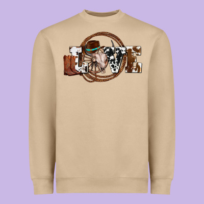 Western Love For Cowboys Olivia Heavyweight Sweatshirt Designed By Oliviacreatesart