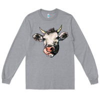 Heather Grey Cow Long Sleeve Tee - HowdyJamesFarm