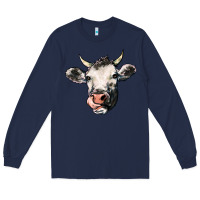 Navy Cow Long Sleeve Tee - HowdyJamesFarm