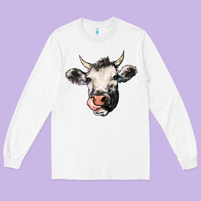 Cow Long Sleeve Tee Designed By Howdyjamesfarm