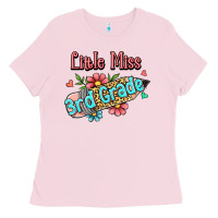 Bubblegum Pink little miss third grade Ladies Tee - RanaPortraitStore