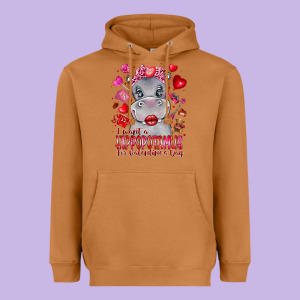 I Want Hippopotamus For Valentines Day Heavyweight Hoodie Designed By Cowhidedigitalart