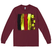Burgundy Softball brushstroke Long Sleeve Tee - HowdyJamesFarm