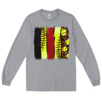 Heather Grey Softball brushstroke Long Sleeve Tee - HowdyJamesFarm