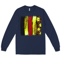 Navy Softball brushstroke Long Sleeve Tee - HowdyJamesFarm