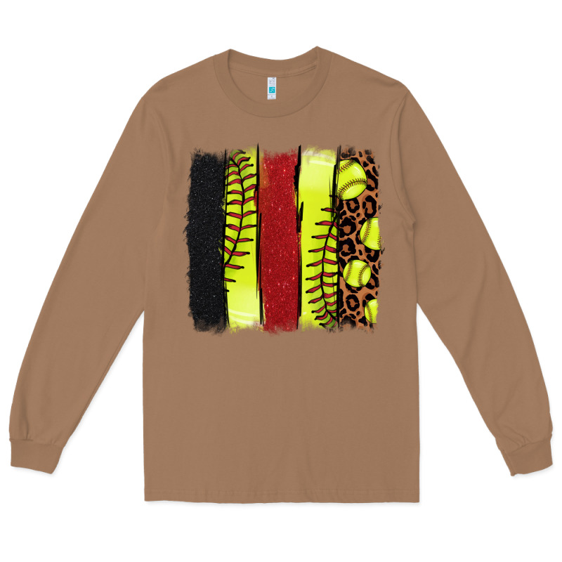 Softball Brushstroke Long Sleeve Tee by HowdyJamesFarm | Teevron