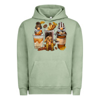 Pigment Oil Green Coffee gnome Urban Hoodie - BarkalooDesign