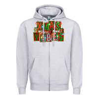 Heather Grey Christmas xmas vibes Zipper Hoodie - FaDigitalArtStudio