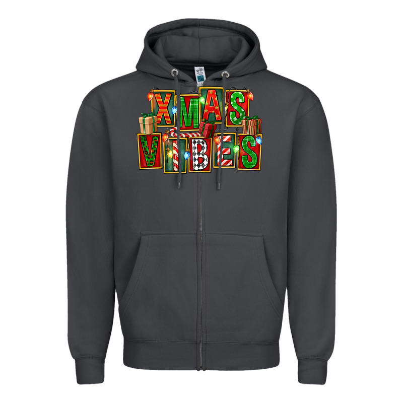 Christmas Xmas Vibes Zipper Hoodie by FaDigitalArtStudio | Teevron