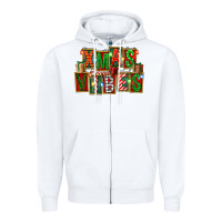 White Christmas xmas vibes Zipper Hoodie - FaDigitalArtStudio