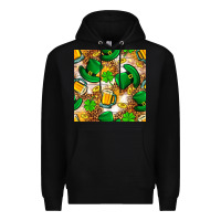 Black St. Patricks day hat digital paper Premium Hoodie - BundleAndBundleShop