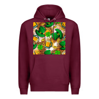 Burgundy St. Patricks day hat digital paper Premium Hoodie - BundleAndBundleShop