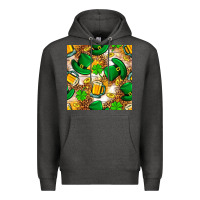 Charcoal Heather St. Patricks day hat digital paper Premium Hoodie - BundleAndBundleShop