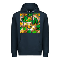 Navy St. Patricks day hat digital paper Premium Hoodie - BundleAndBundleShop
