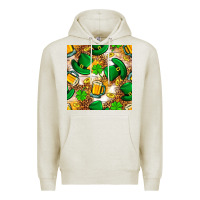Oatmeal Heather St. Patricks day hat digital paper Premium Hoodie - BundleAndBundleShop